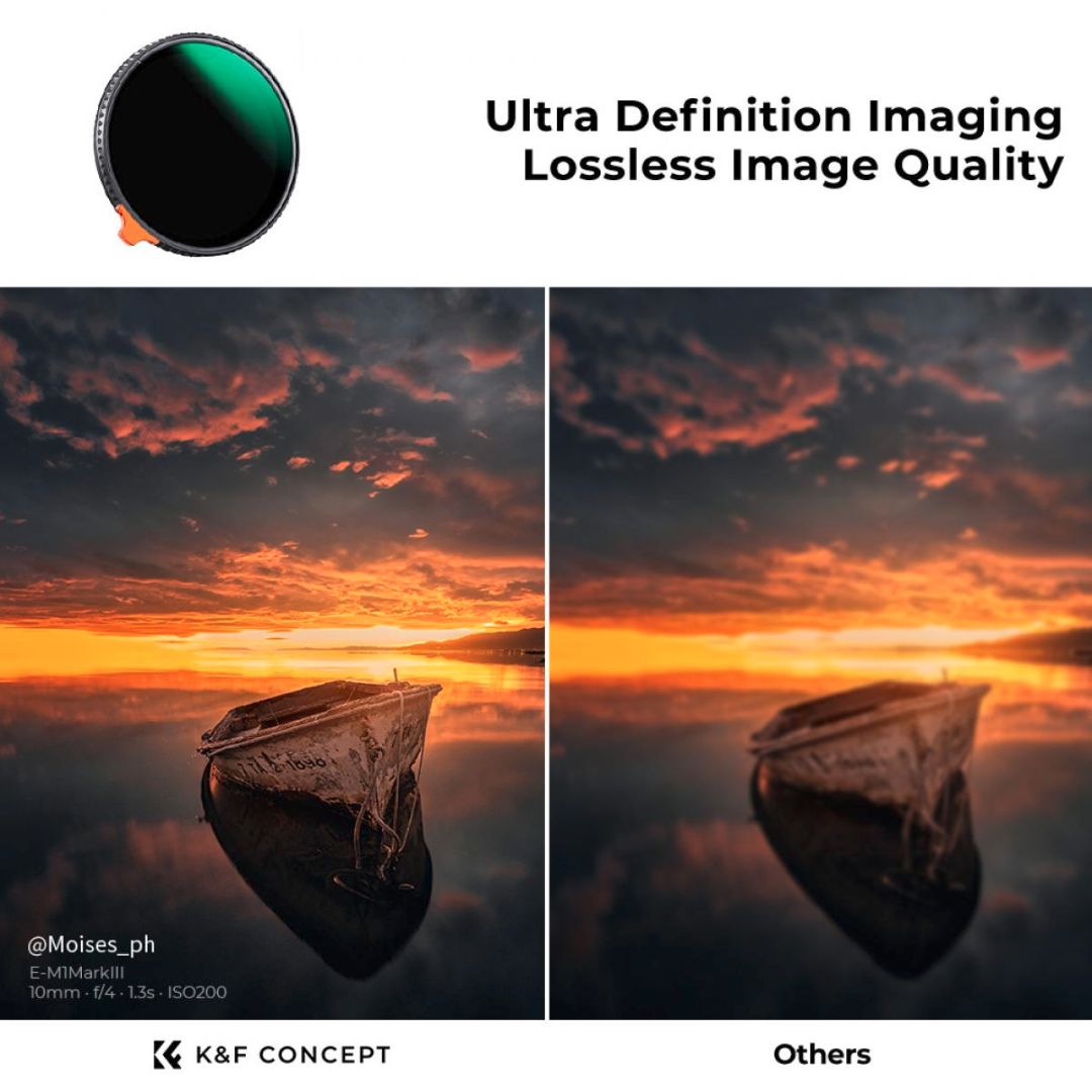 K&F Concept 72mm Variable ND Filter ND3-ND1000 (1.5-10 Stops) Ultra-thin HD Nano-X Series KF01.2010 - 3